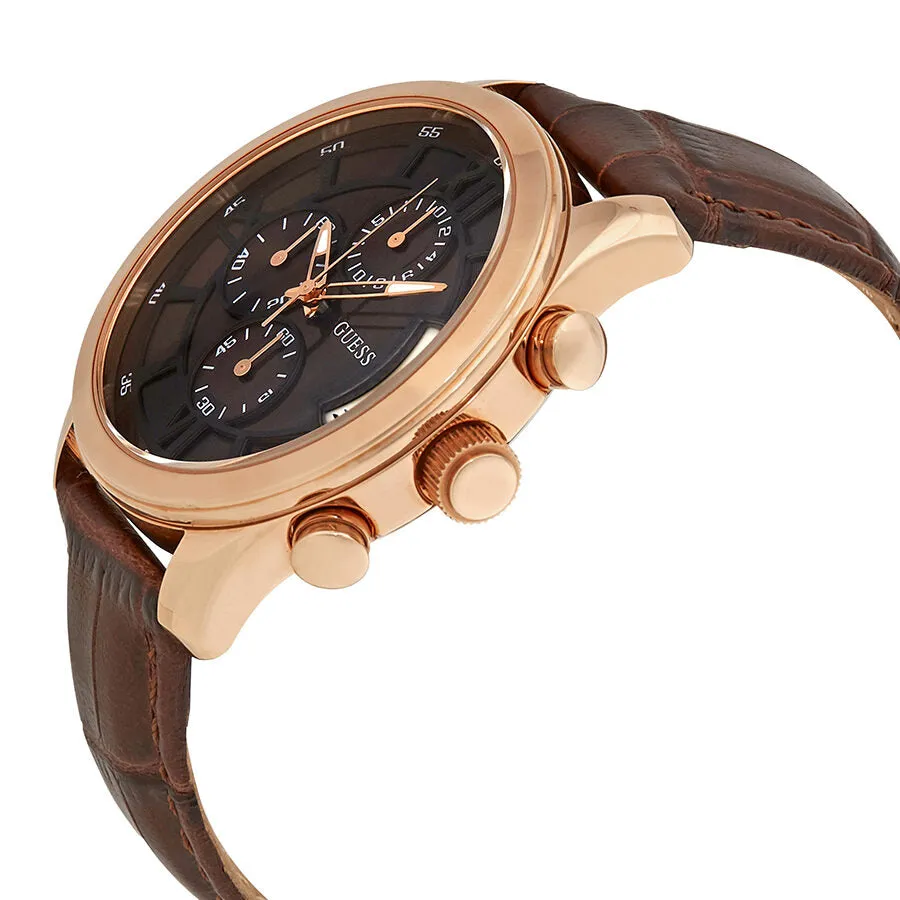 Guess Bronze Dial Men's Chronograph Leather Watch W14052G2