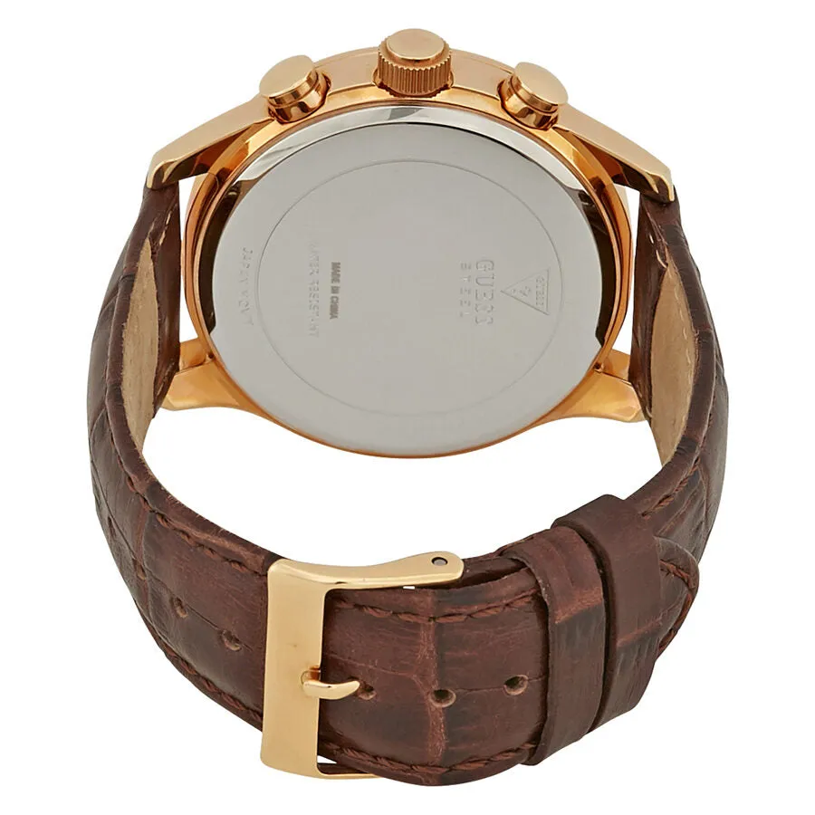 Guess Bronze Dial Men's Chronograph Leather Watch W14052G2
