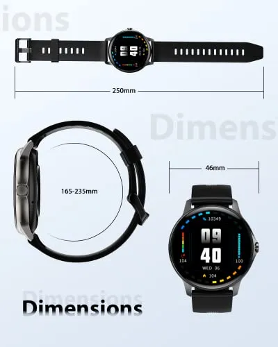 Gydom Smart Watch for Men Answer/Make Call, 1.28" Touch Screen Fitness Tracker with Blood Oxygen/Heart Rate/Sleep Monitor, 100 Sport Modes, IP68 Waterproof Smartwatch for Android iPhone