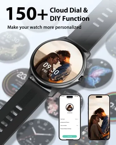 Gydom Smart Watch for Men Answer/Make Call, 1.28" Touch Screen Fitness Tracker with Blood Oxygen/Heart Rate/Sleep Monitor, 100 Sport Modes, IP68 Waterproof Smartwatch for Android iPhone