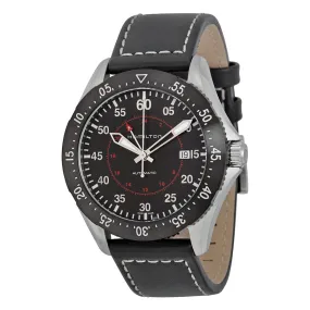 Hamilton Khaki Pilot GMT Black Dial Black Leather Men's Watch H76755735