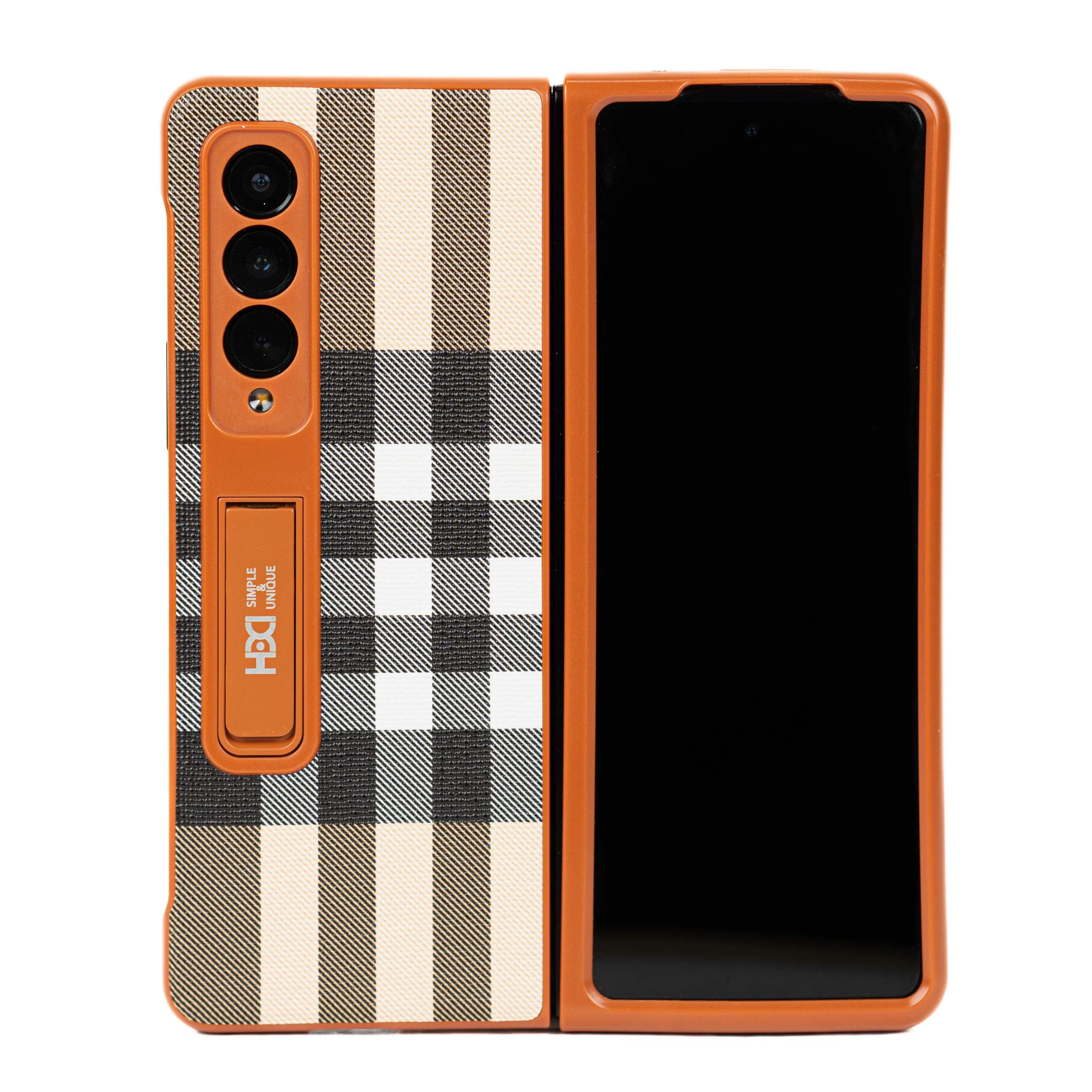 HDD Checks Leather Case Samsung Z Fold 3