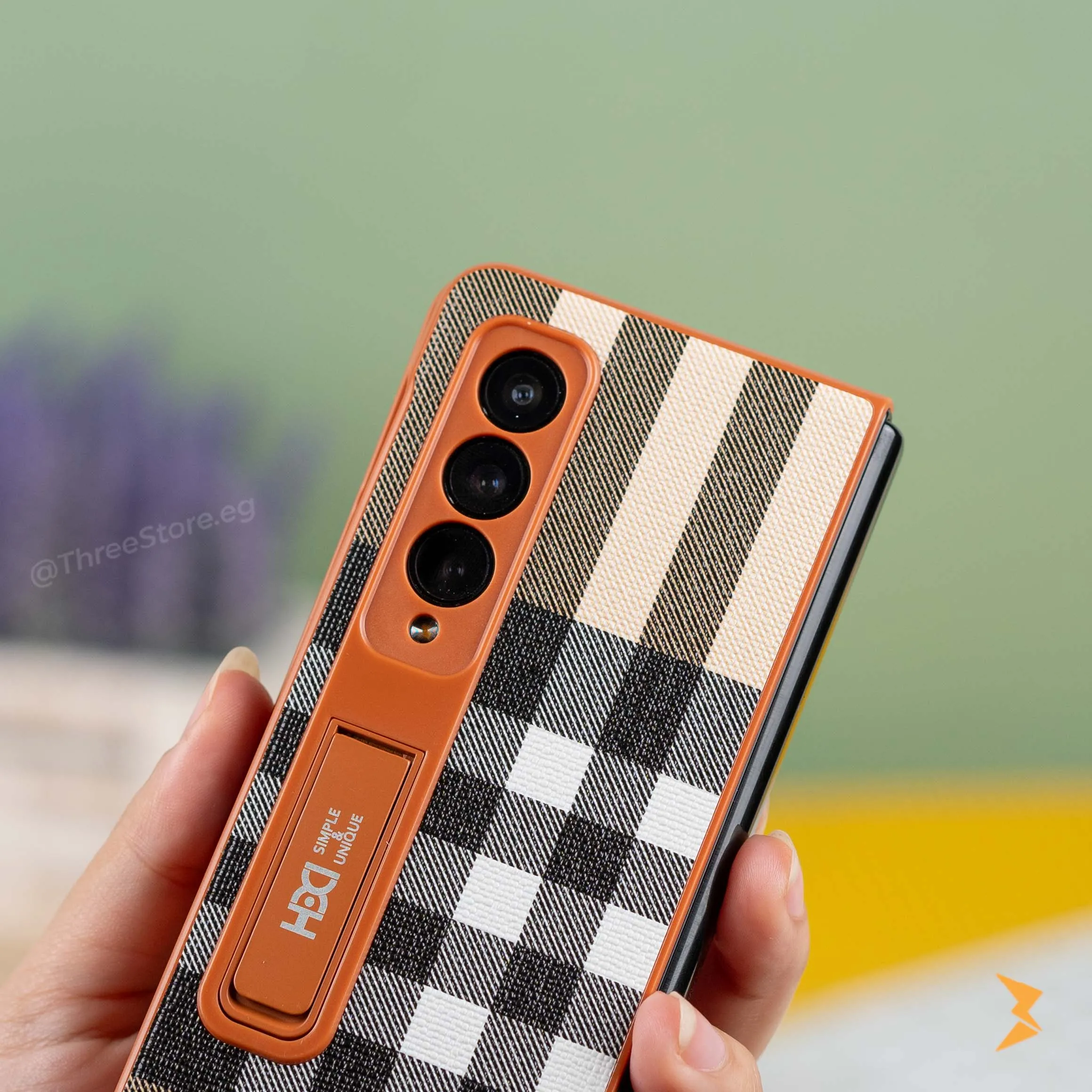 HDD Checks Leather Case Samsung Z Fold 3