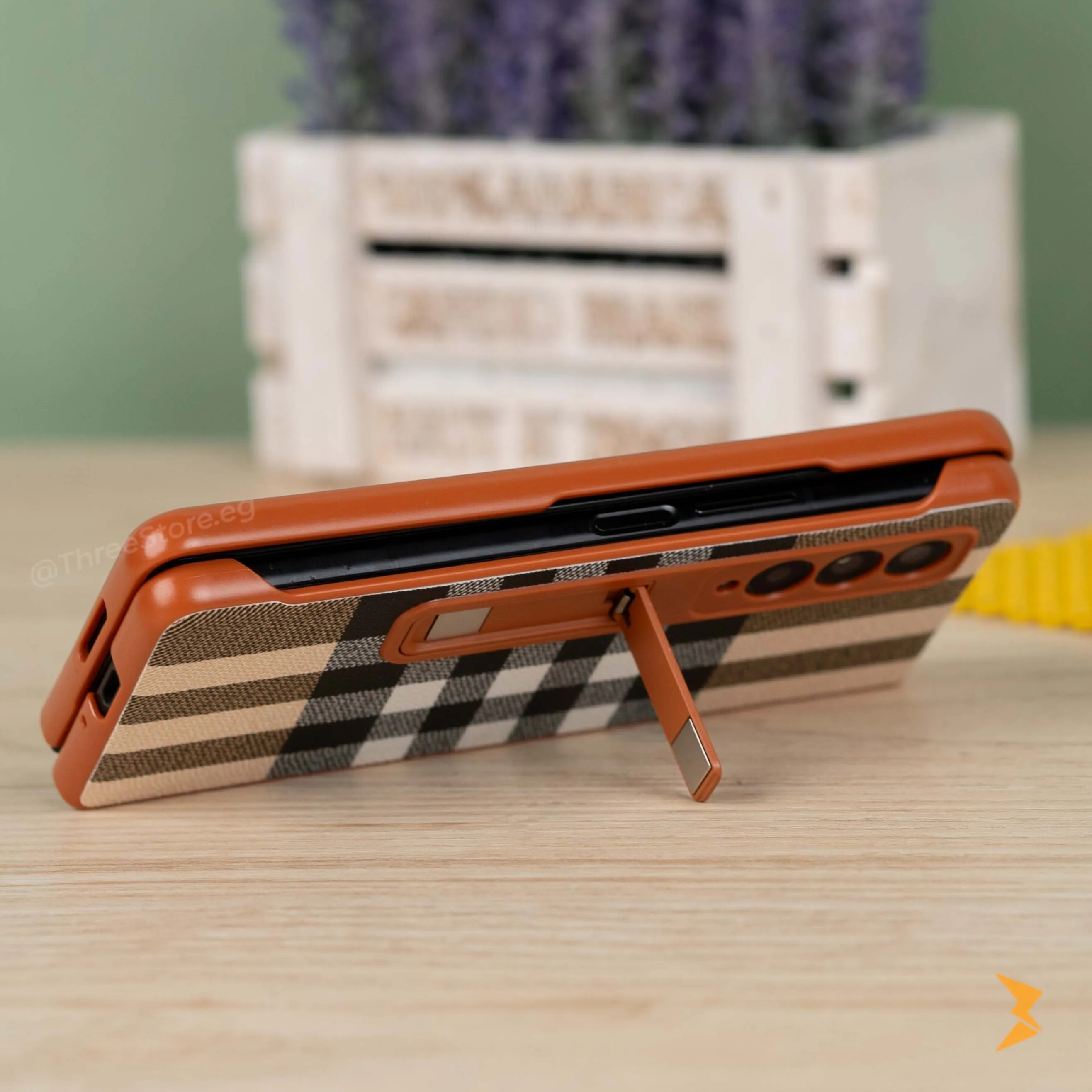HDD Checks Leather Case Samsung Z Fold 3