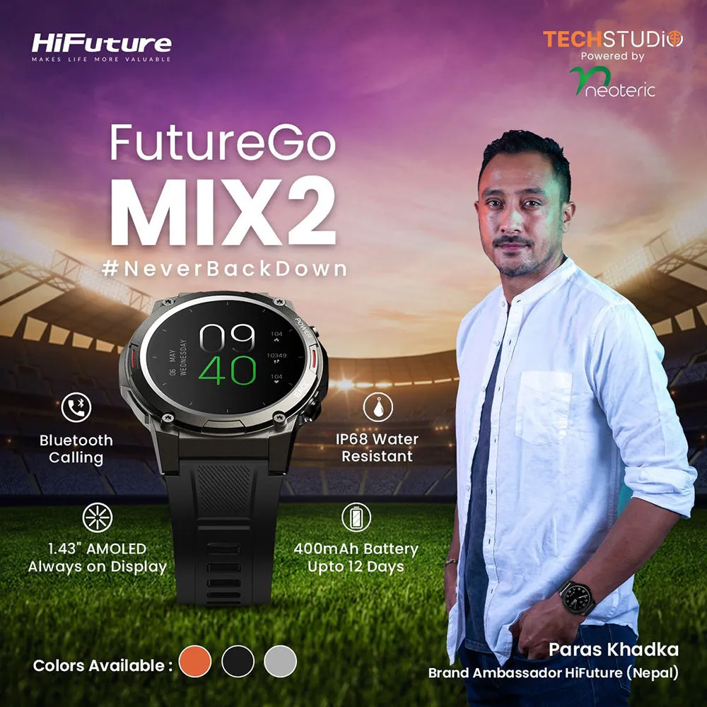HiFuture FutureGo Mix2 AMOLED Smartwatch (Solace Grey)
