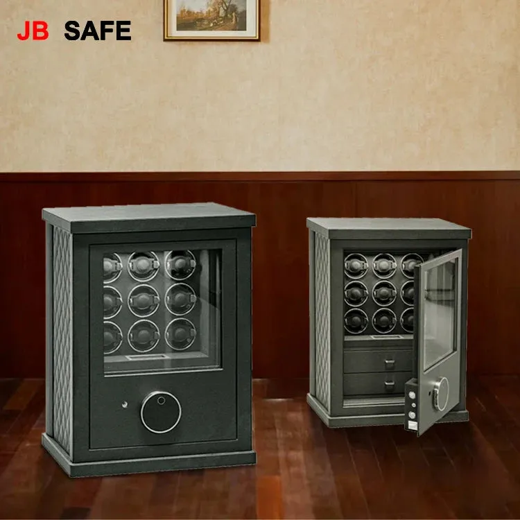 JB Watch Winder & Jewelry Safe 1 Jewelry Drawer & 12 Watch Winders