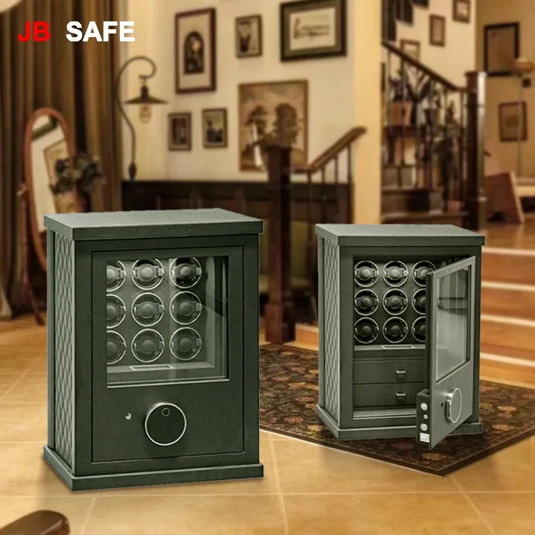 JB Watch Winder & Jewelry Safe 1 Jewelry Drawer & 12 Watch Winders