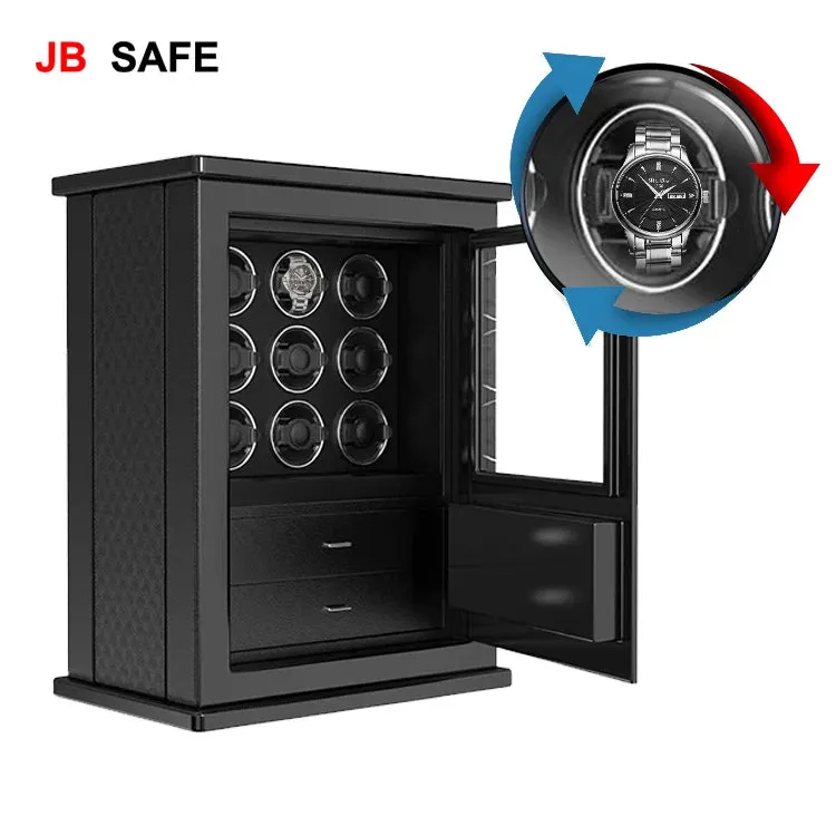 JB Watch Winder & Jewelry Safe 1 Jewelry Drawer & 12 Watch Winders