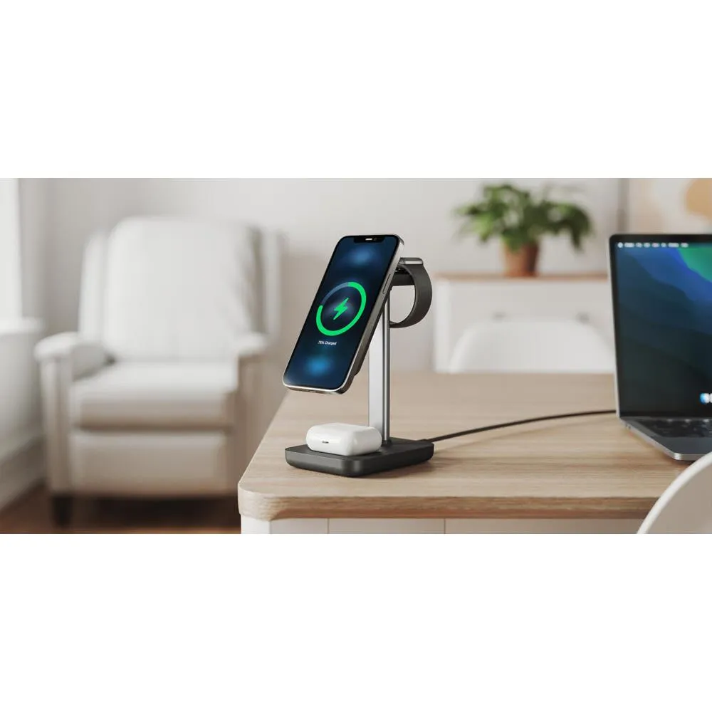 Journey MagSafe Compatible 3-in-1 Wireless Charging Stand Bundle (Black)