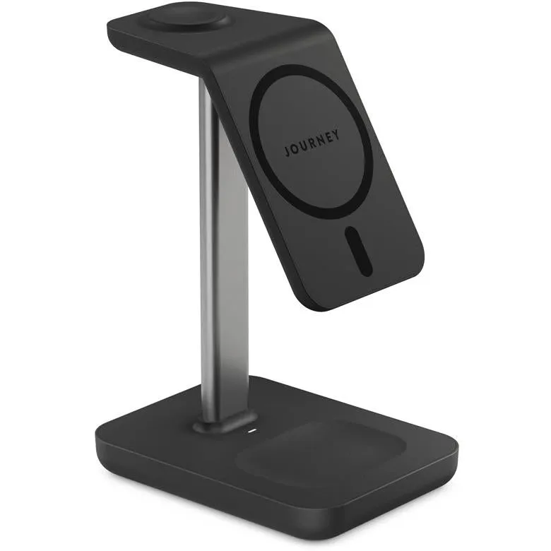 Journey MagSafe Compatible 3-in-1 Wireless Charging Stand Bundle (Black)