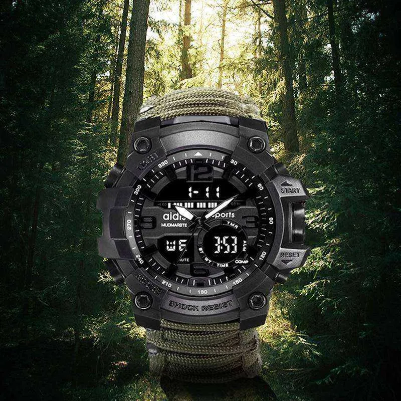 LED Military Electronic Wristwatches with Compass 30M Waterproof