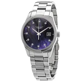 Longines Conquest Classic Black Mother of Pearl Diamond Dial Ladies Watch L23864886