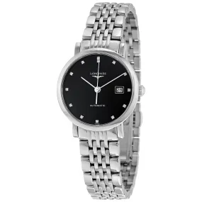 Longines Elegant Black Dial Stainless Steel Ladies Watch L4.310.4.57.6