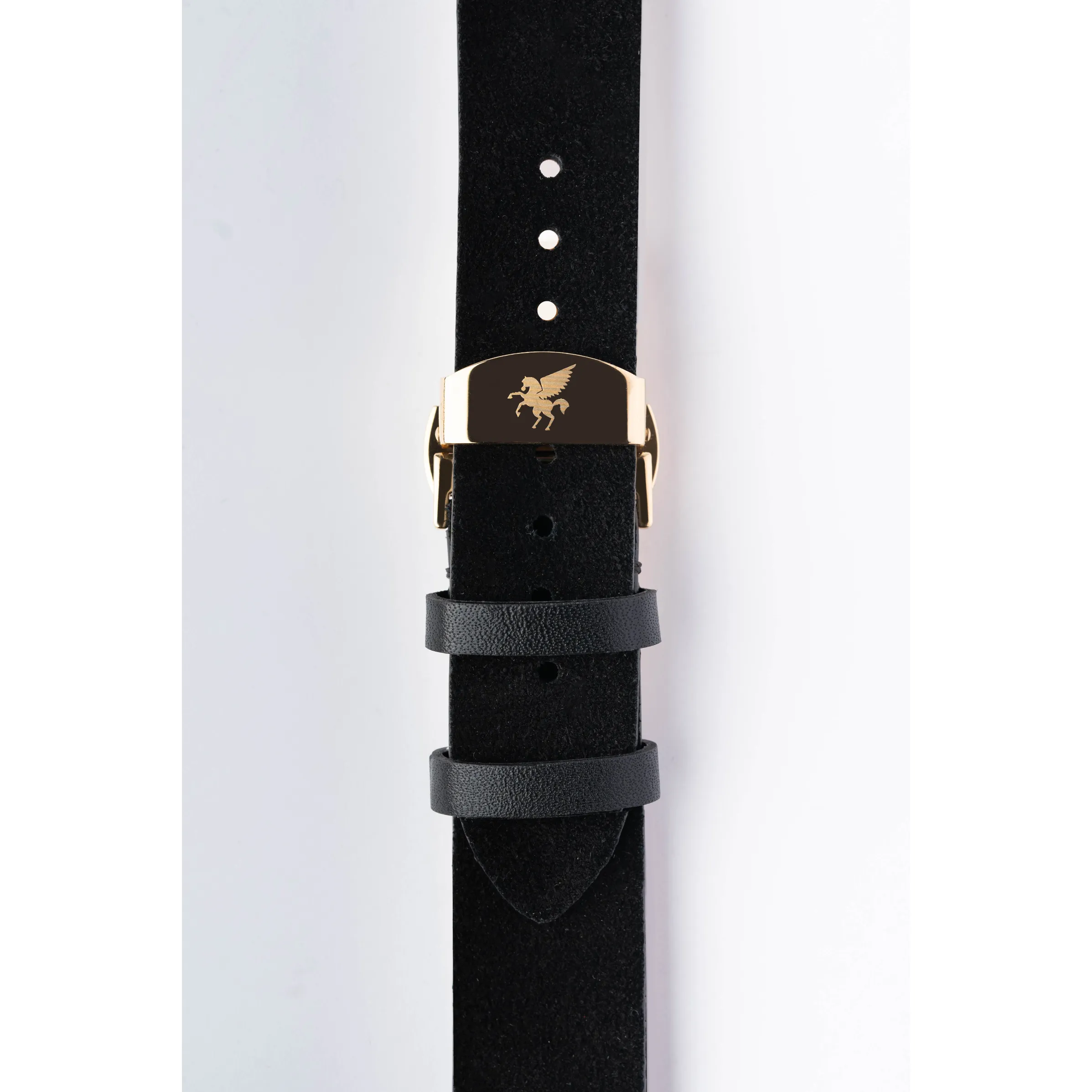 LS.03 Onyx Black Italian Suede Leather Strap w/ Butterfly Buckle