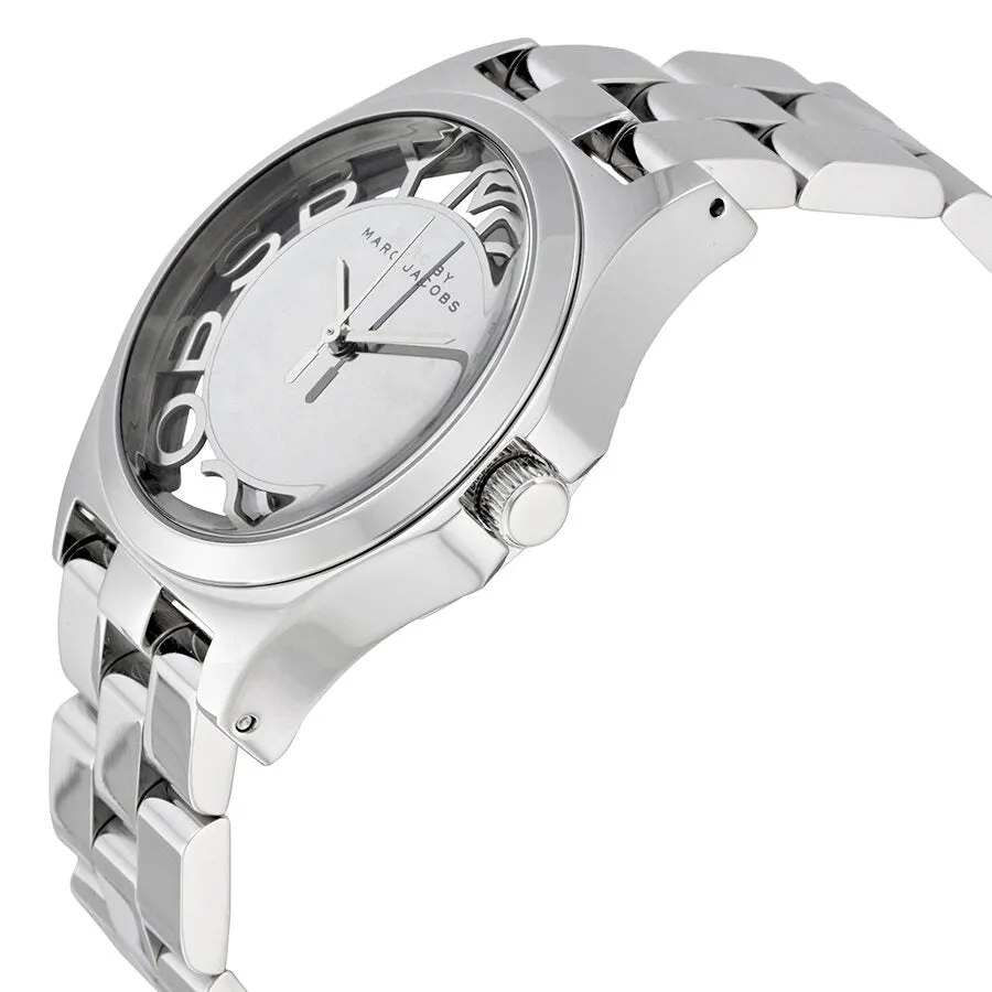 Marc by Marc Jacobs Henry Skeleton Silver Dial Stainless Steel Ladies Watch MBM3205