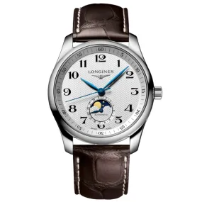 Master Collection Moonphase Silver "Barleycorn" Dial On Strap, 40mm