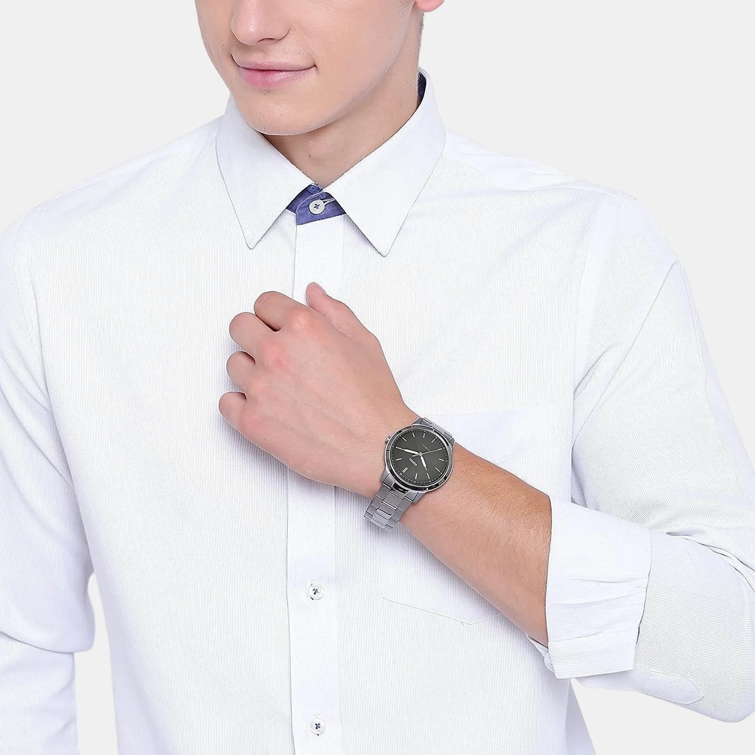 Men's Grey Analog Stainless Steel Watch FS5459