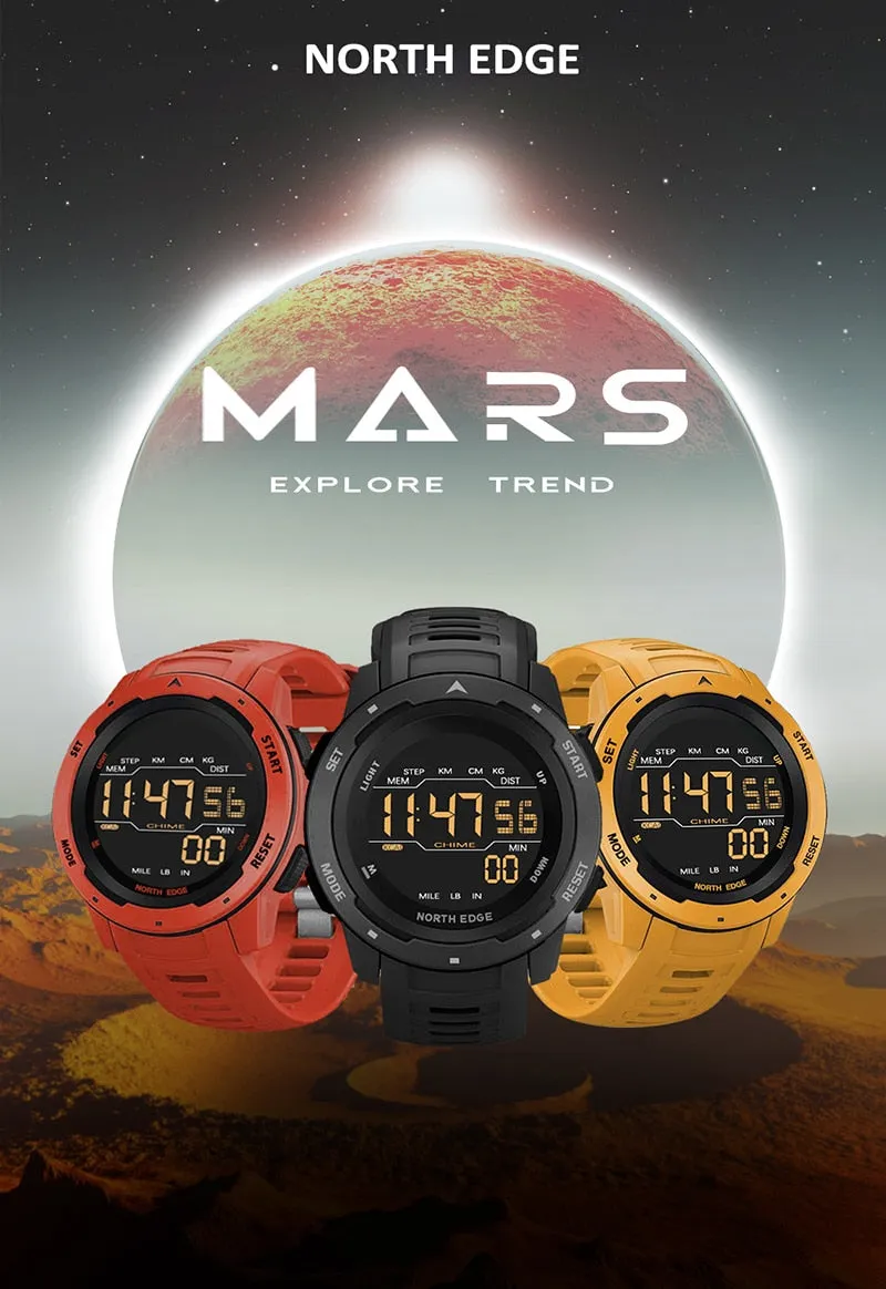 Men's Military Sport Watches Waterproof 50M Pedometer