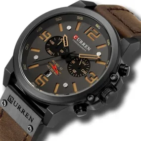men's watches with leather strap quartz chronograph wrist watches ✈️ free.shipping