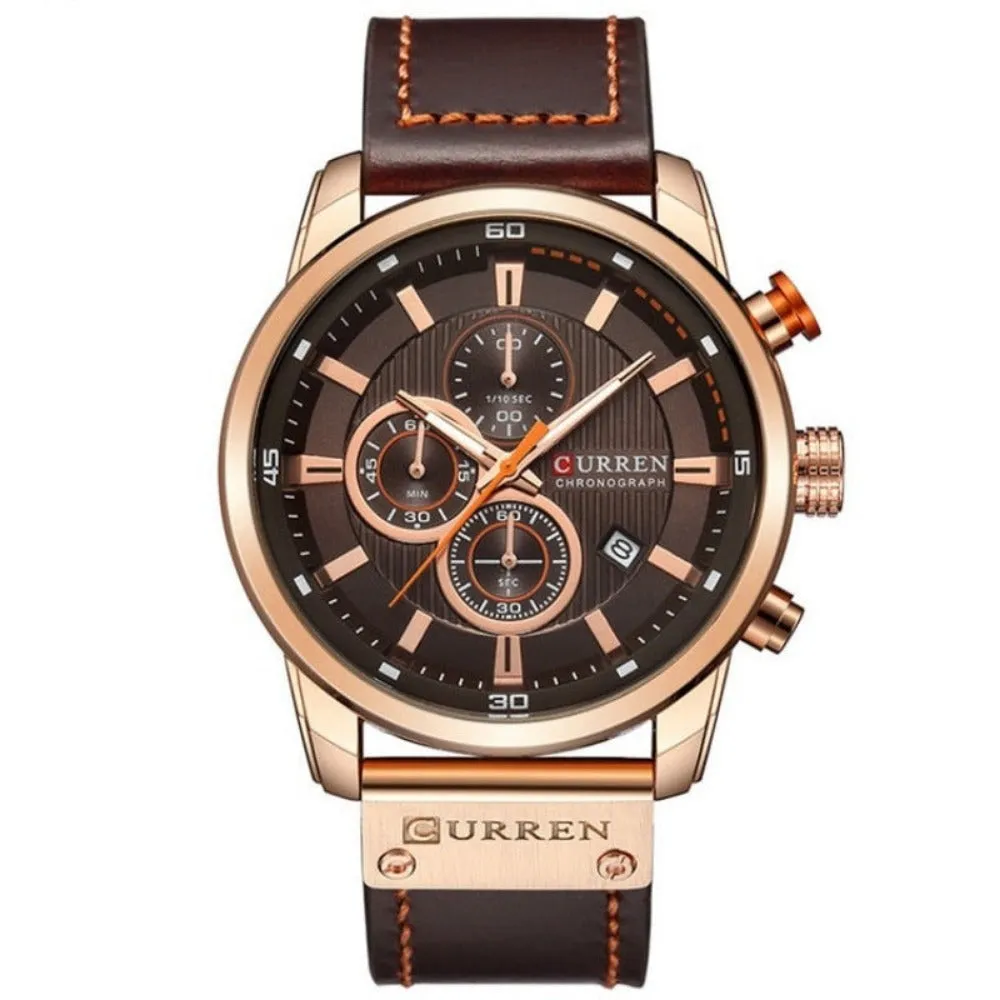 men's watches with leather strap quartz chronograph wrist watches ✈️ free.shipping