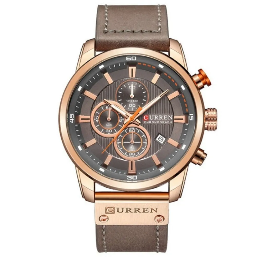 men's watches with leather strap quartz chronograph wrist watches ✈️ free.shipping