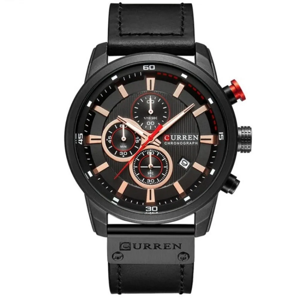 men's watches with leather strap quartz chronograph wrist watches ✈️ free.shipping