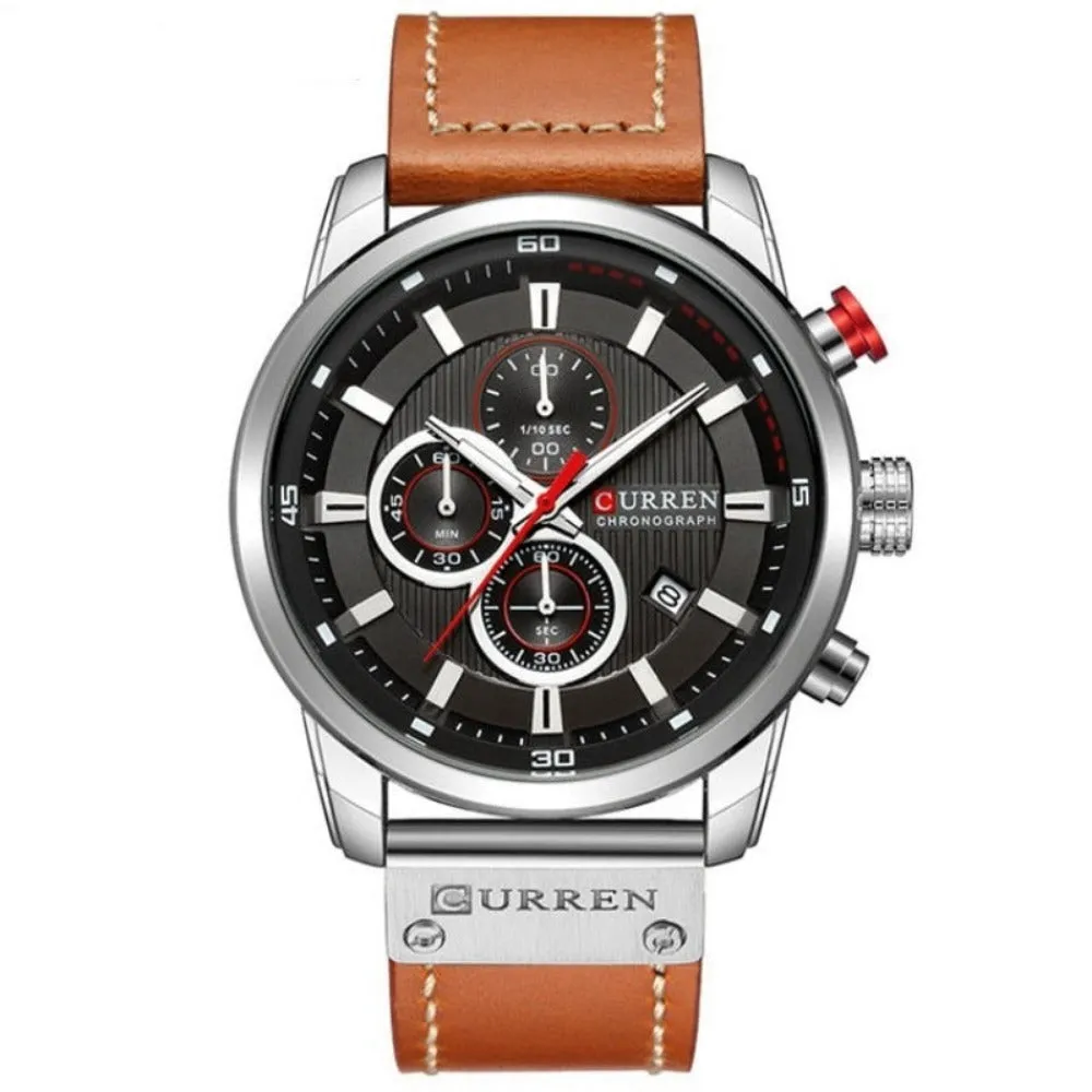 men's watches with leather strap quartz chronograph wrist watches ✈️ free.shipping