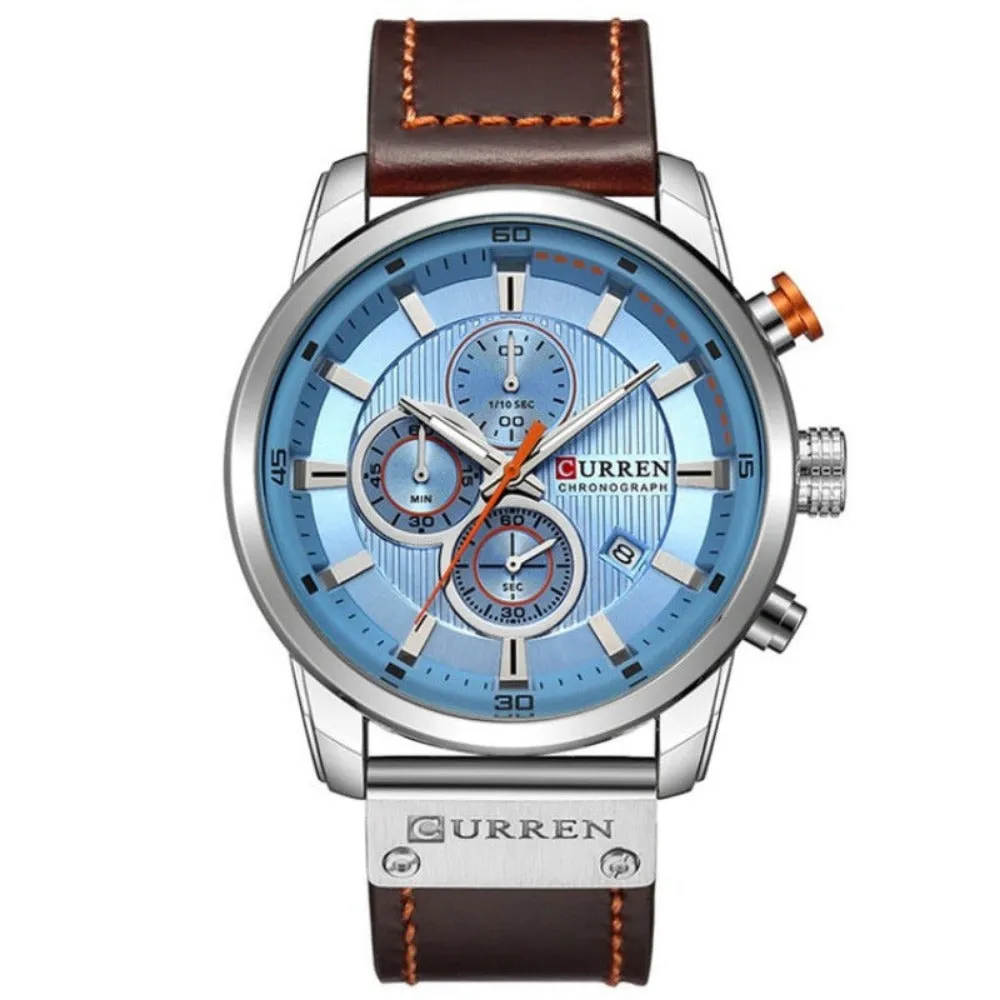 men's watches with leather strap quartz chronograph wrist watches ✈️ free.shipping