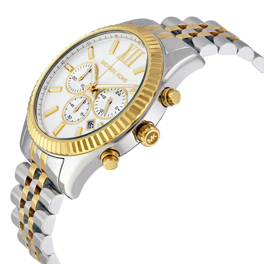 Michael Kors Lexington Chronograph White Dial Men's Watch MK8344