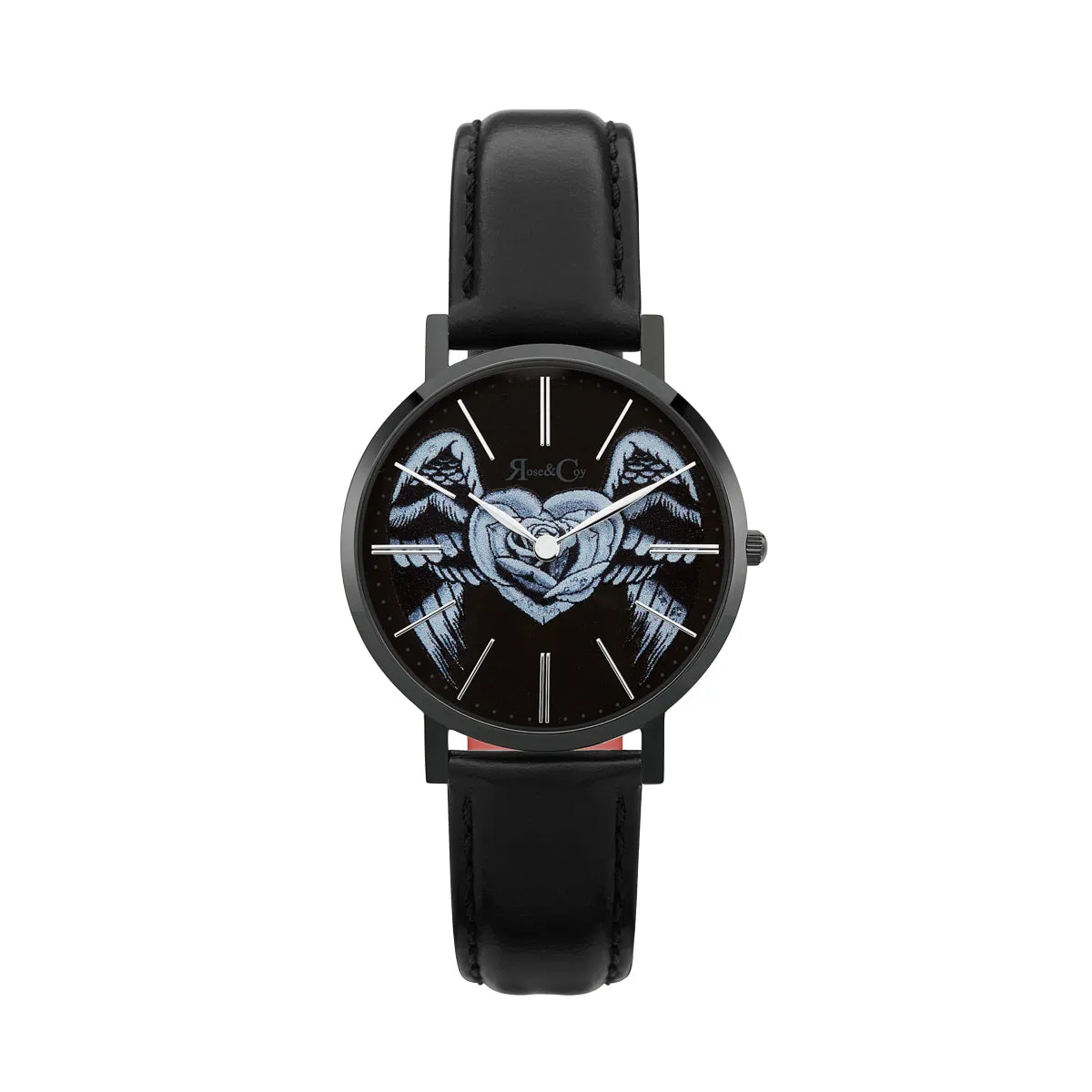 Midnight Winged Rose Heart Ultra Slim 34mm | Black Watch