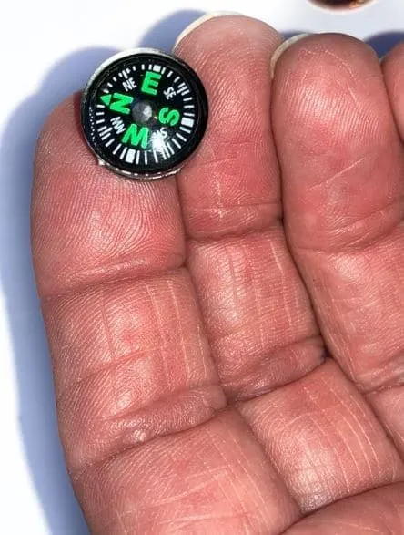 Miniature Black and Green Dollhouse Compass, Survival Gear