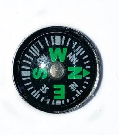 Miniature Black and Green Dollhouse Compass, Survival Gear