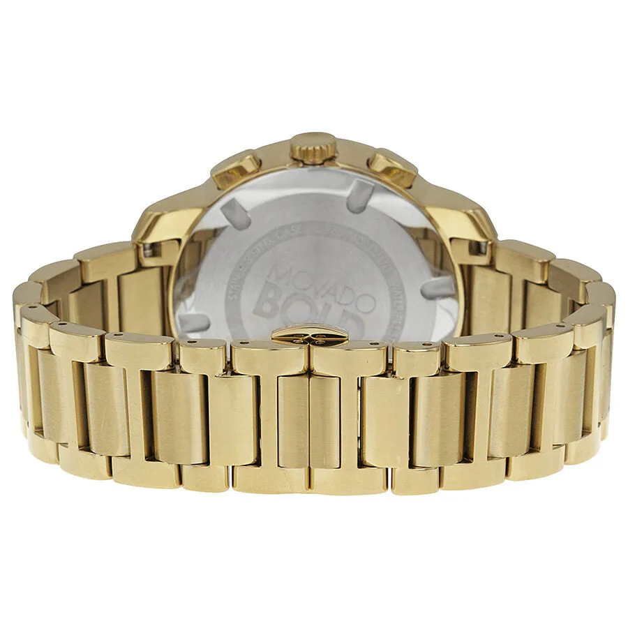 Movado Bold Chronograph Silver Dial Yellow Gold PVD Unisex Watch 3600206