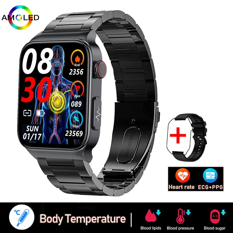 New ECG PPG Smart Watch Men Laser Treatment Of Hypertension Hyperglycemia Hyperlipidemia Heart Rate Healthy Sport Men Smartwatch