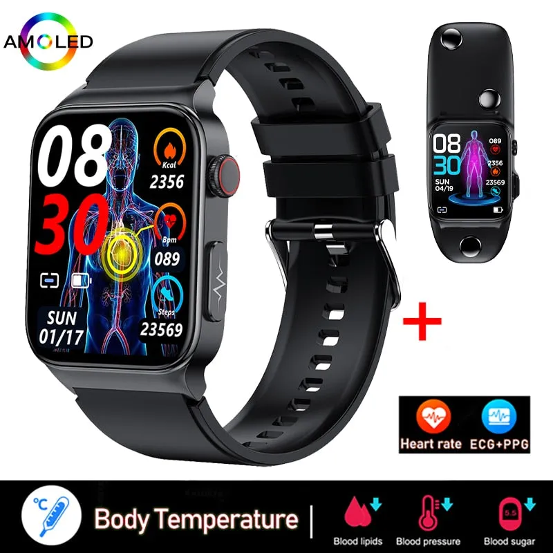 New ECG PPG Smart Watch Men Laser Treatment Of Hypertension Hyperglycemia Hyperlipidemia Heart Rate Healthy Sport Men Smartwatch