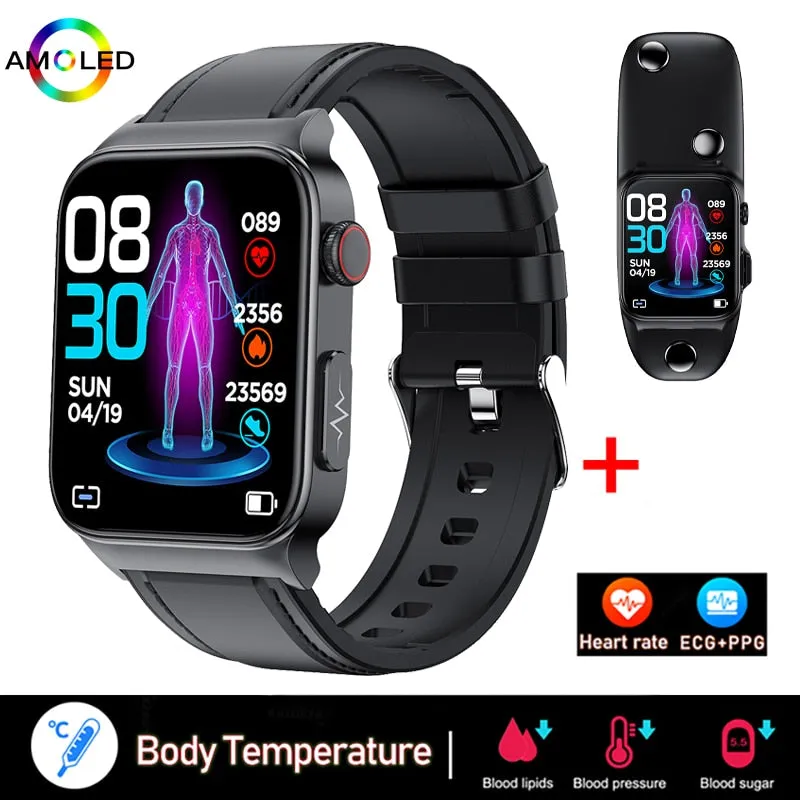 New ECG PPG Smart Watch Men Laser Treatment Of Hypertension Hyperglycemia Hyperlipidemia Heart Rate Healthy Sport Men Smartwatch