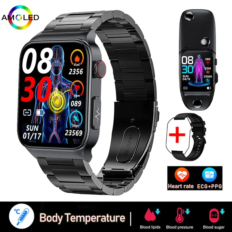 New ECG PPG Smart Watch Men Laser Treatment Of Hypertension Hyperglycemia Hyperlipidemia Heart Rate Healthy Sport Men Smartwatch
