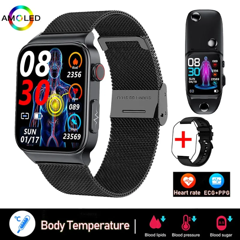 New ECG PPG Smart Watch Men Laser Treatment Of Hypertension Hyperglycemia Hyperlipidemia Heart Rate Healthy Sport Men Smartwatch