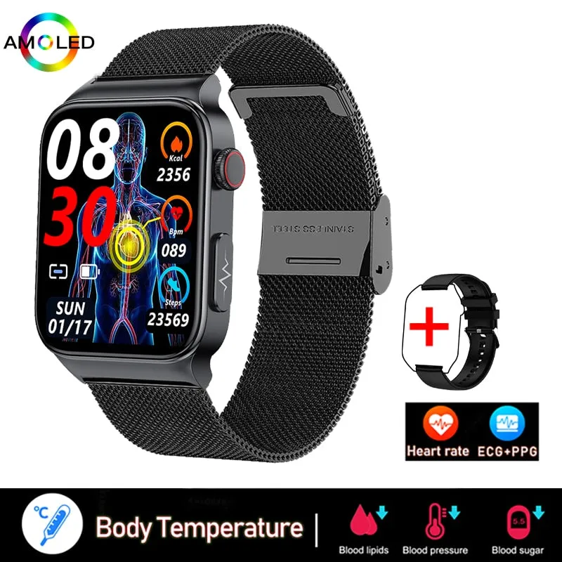 New ECG PPG Smart Watch Men Laser Treatment Of Hypertension Hyperglycemia Hyperlipidemia Heart Rate Healthy Sport Men Smartwatch