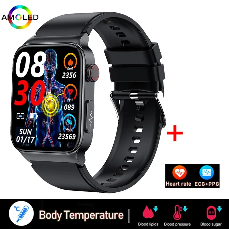 New ECG PPG Smart Watch Men Laser Treatment Of Hypertension Hyperglycemia Hyperlipidemia Heart Rate Healthy Sport Men Smartwatch