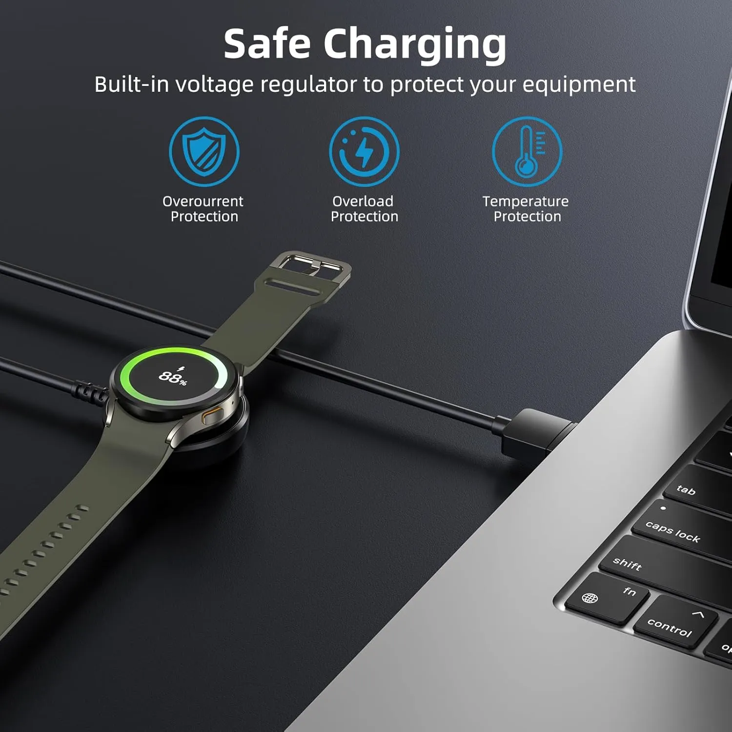 NEW Magnetic Wireless Watch Charger for Samsung Galaxy Watches 6/6 Classic/ 5/5 Pro/4/4 Classic/3/Active 2/Active, 3.5W USB Wireless Magnetic Dock Charging Cable for Samsung Galaxy Watches