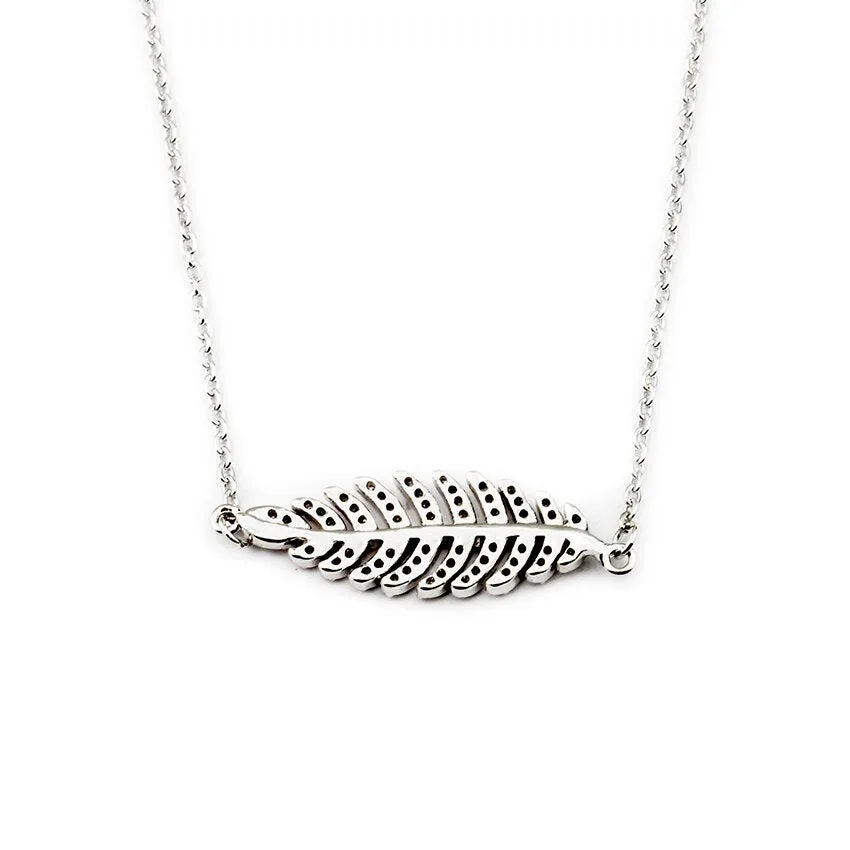 New Vintage Big Leaf Rhinestone Pendant Necklace