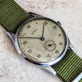 NICE WATCH Military Style 34.5mm Wristwatch Swiss Cal. ETA 960 Watch