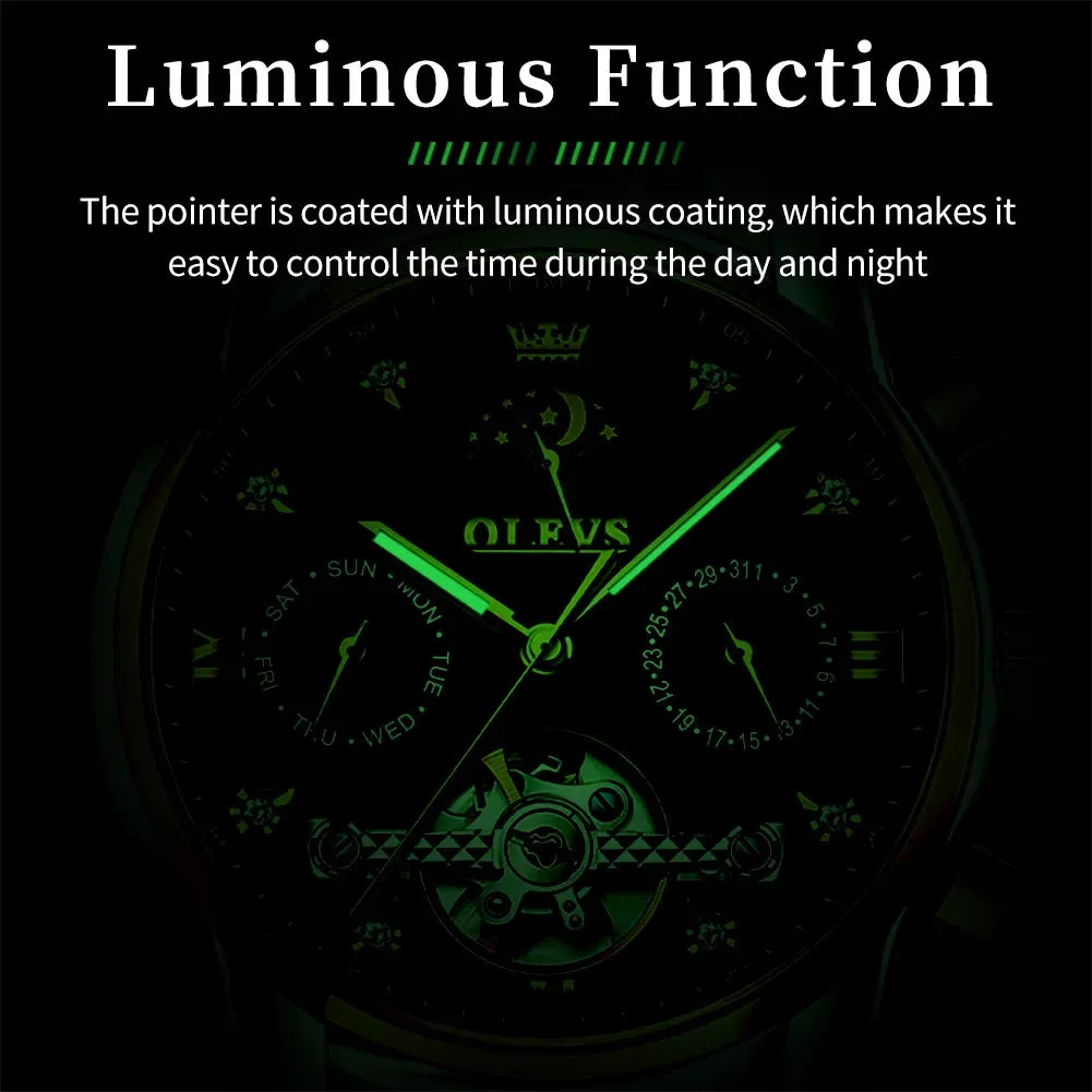 OLEVS 6678 Mechanical Watches Tourbillon Automatic watch