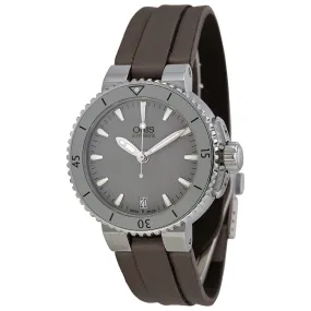 Oris Aquis Date Grey Dial  Black Rubber Watch 733-7652-4143LS