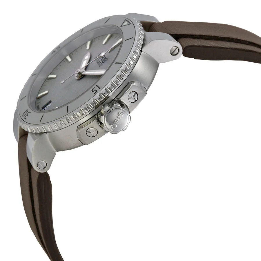 Oris Aquis Date Grey Dial  Black Rubber Watch 733-7652-4143LS
