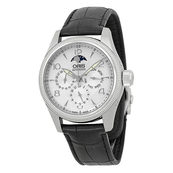 Oris Big Crown Complication Automatic Silver Dial Black Rubber Strap Men's Watch 582-7678-4061RS