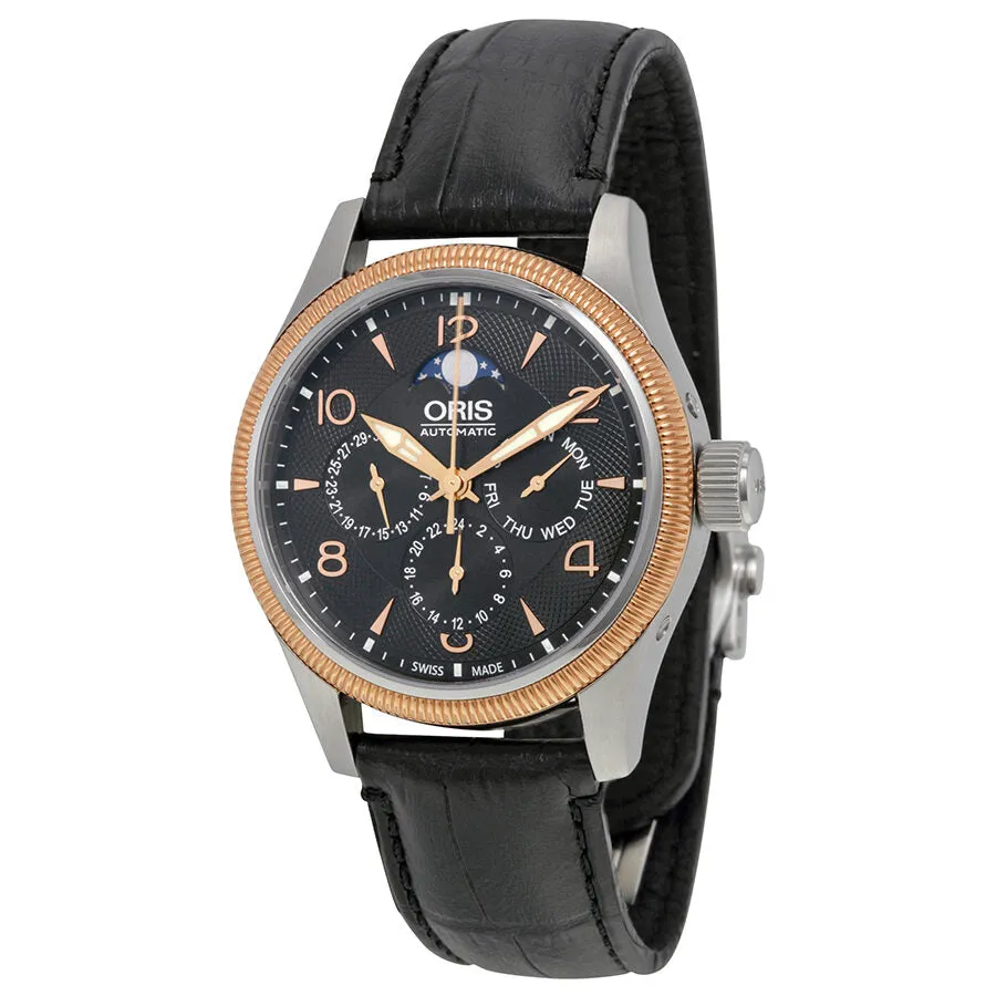 Oris Big Crown Complication Black Dial Black Leather Men's Watch 01 582 7678 4364-07 5 20 76FC