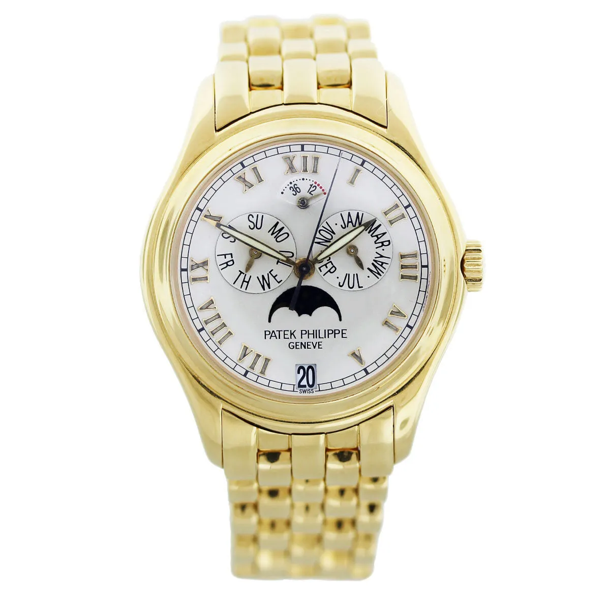 Patek Philippe Annual Calendar Moonphase White Dial Gold Stainless Steel Automatic Unisex Watch 5036-1J