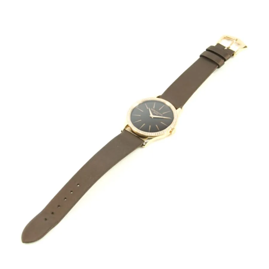 Patek Philippe Calatrava Hand Wind Diamond Brown Dial Ladies Watch 4897R-001